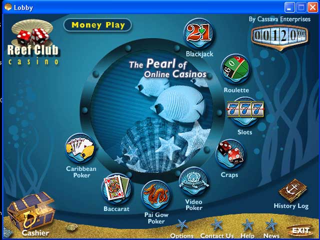 screenshot Reef Club Casino