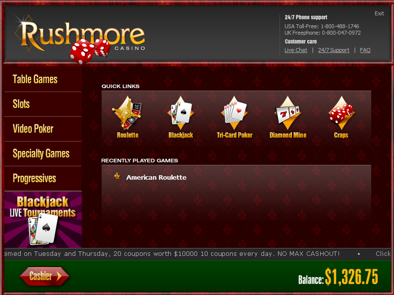 screenshot Rushmore Casino